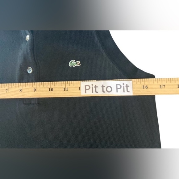 Lacoste Women’s Black Sleeveless Polo Shirt Dress Vintage Tennis Sportswear Sz 6 - Picture 4 of 6